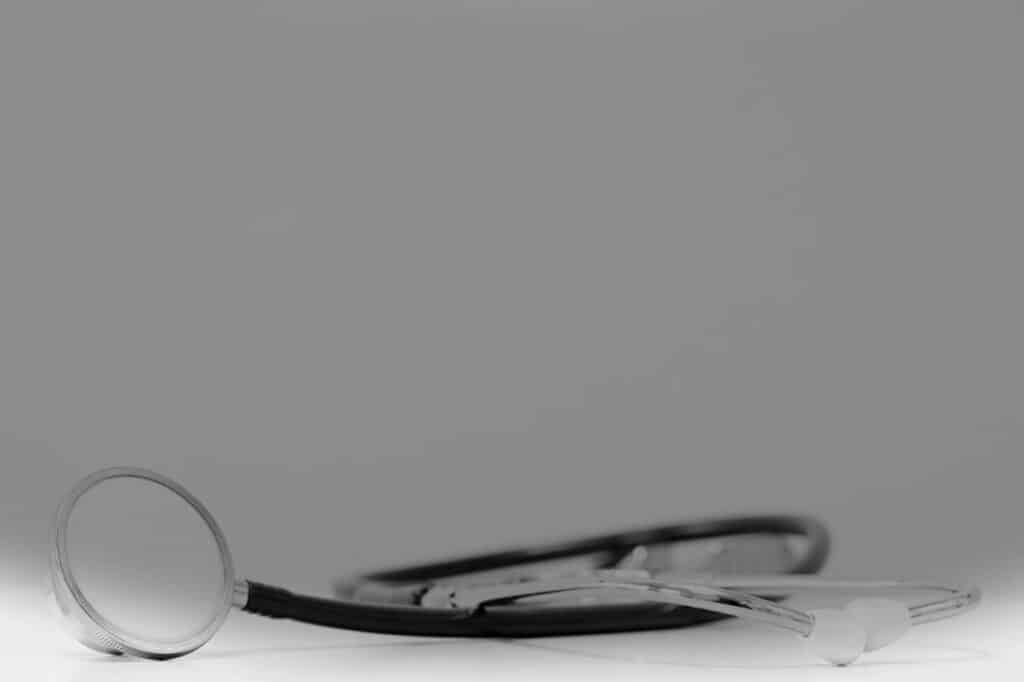 Black and white close-up of a stethoscope | health care lawyer | RSNVLAW